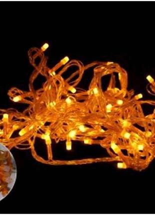 Гірлянда 100led однотонна, жовтий 6м. 1183-06 тм китай 7копійок