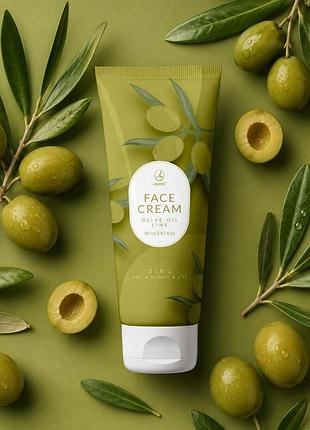 Зб шткрем для обличчя face cream olive oil line, крем для обличчя 3 в 1: день, ніч і зона навколо очей, 80 мл універсальний