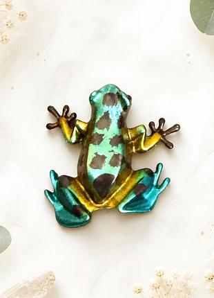 🐸✨ креативна мініатюрна емалева брошка «яскрава жабка з переливчастим покриттям» 💎