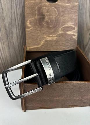 Мужской кожаный ремень стиль lacoste классика, поясной классический ремень лакоста