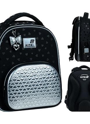 Рюкзак школьный каркасный kite education black&silver k26-556m-2