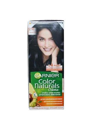 Крем-фарба стійка чорний опал color naturals (тон 2.10) тм garnier 7копійок