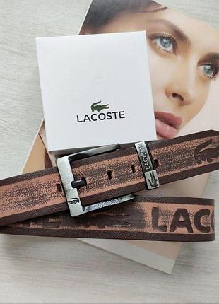 Чоловічий шкіряний ремінь lacoste для джинсів