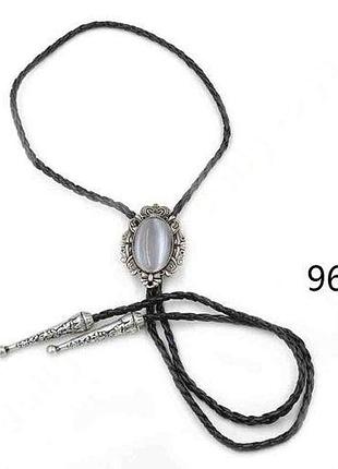 Краватка боло gofin кулон з сірим камінчиком bolo-52007