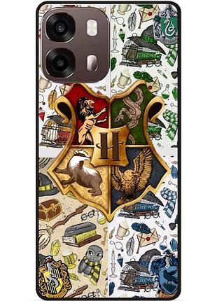 Силиконовый бампер чехол для oppo a6s с рисунком hogwarts хогвартс гарри поттер harry potter
