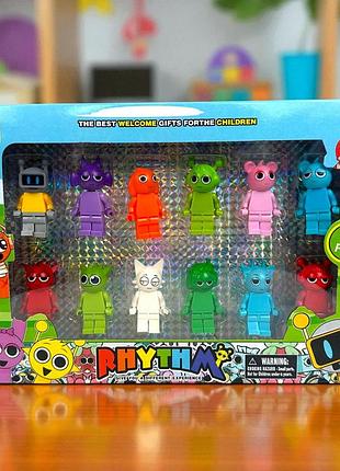 Детский конструктор фигурки sprunki rhythm, набор фигурок лего спрунки 12 шт
