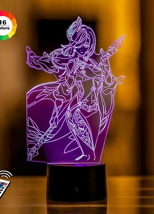 3d нічник "шень хе" genshin impact (увачне зображення)+ батарейки (3аа) 3dtoyslamp