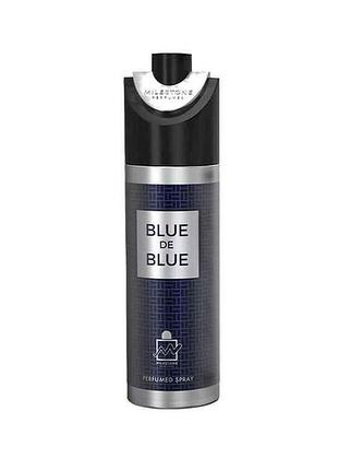 Дезодорант-спрей 200мл парфюмированный мужской blue de blue тм milestone 7 копійок