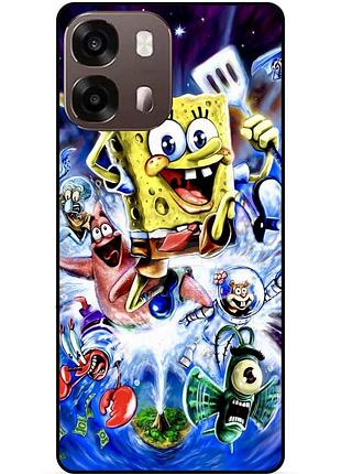 Силіконовий чохол бампер для oppo a6s з картинкою губка боб sponge bob
