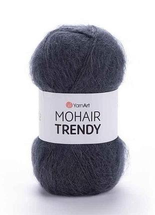 Пряжа mohair trendy темно-серый 50% мохер 50% акрил 220м 100г 5шт/уп 118 тм yarnart
