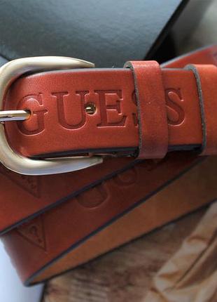 Женский кожаный ремень guess рыжий