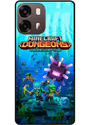 Силиконовый бампер чехол для oppo a6s с рисунком майнкрафт minecraft