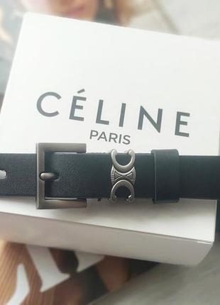 Женский узкий кожаный ремень celine