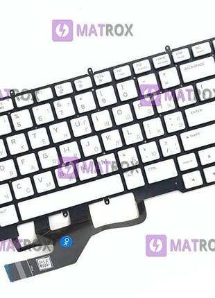Оригінальна клавіатура для ноутбука dell alienware m17 r3, alienware m17 r4 seris, white, ukr, rgb підсвічування