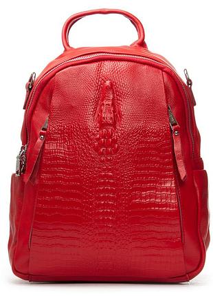 Podium сумка женская рюкзак кожа alex rai 8907-9 red croco