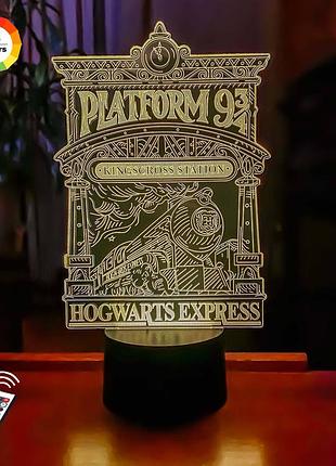 3d ночник "hogwarts express" (увеличенное изображение)+ пульт ду+ батарейки (3ааа) 3dtoyslamp