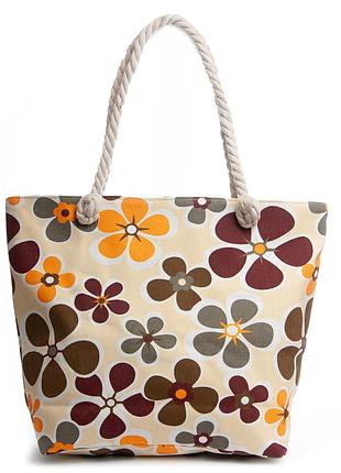 Podium сумка женская пляжная текстиль podium 5028-15 beige цветы