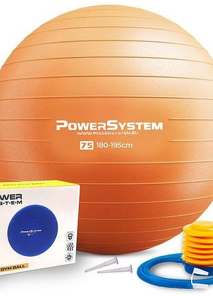 М'яч для фітнесу (фітбол) power system ps-4013 ø75 cm pro gymball orange
