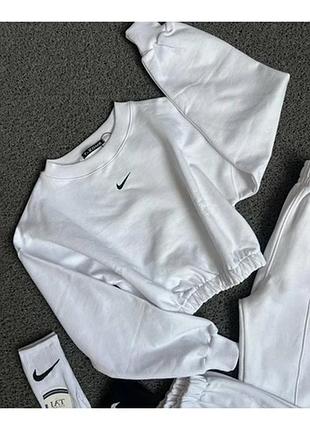 Костюм жіночій . штани джогери+кофта. з логотипом nike., модель 262, белый