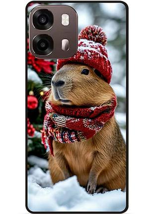 Силиконовый бампер чехол для oppo a6s с картинкой капибара