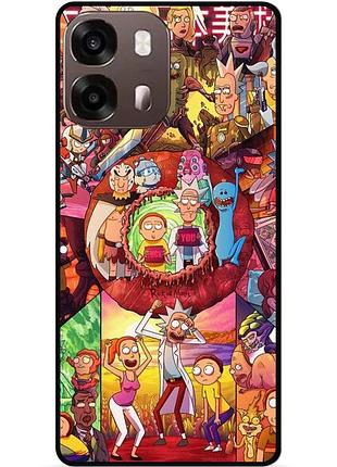 Силиконовый чехол бампер для oppo a6s с картинкой rick and morty рик и морти