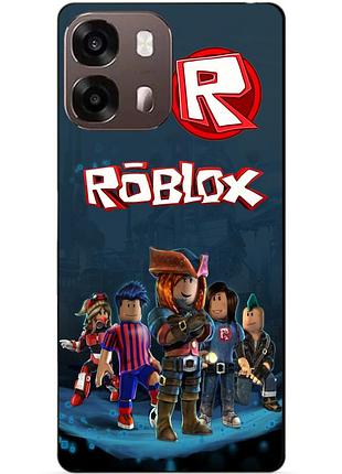 Силиконовый бампер чехол для oppo a6s с рисунком roblox роблокс
