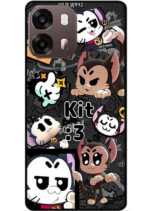 Силіконовий бампер чохол для oppo a6s з малюнком котики