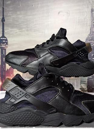 Оригінальні кросівки nike air huarache "triple black" (dd1068-002) розмір 45, довжина устілки 29 см, натуральна шкіра/текстиль