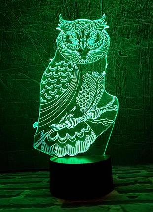 Сменная пластина для 3d светильников "сова 3" 3dtoyslamp