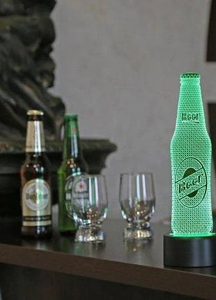 3d ночник "beer" (увеличенное изображение) + пульт ду + сетевой адаптер + батарейки (3ааа) 3dtoyslamp