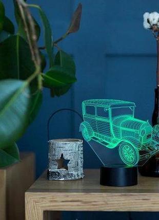 3d нічник "автомобіль 33" (волічне зображення) + пульт дк + мережевий адаптер +батарейки (3ааа) 3dtoyslamp