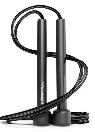 Скакалка powerplay 4201 basic jump rope черная (2.8m.)