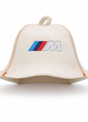 Банна шапка luxyart "bmw м" повсть білий (xl-119)