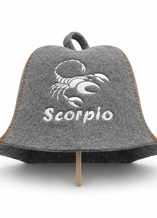 Лазнева шапка luxyart "scorpio" натуральна повсть сірий (lx-370)