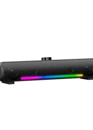 Колонка компьютерная 1.0 l16 rgb bt5.3 usb 38x6.8x8см черные 10w тм onikuma 7 копійок