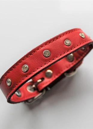 Ошейник со стразами "lockdog" для небольших пород собак красный
