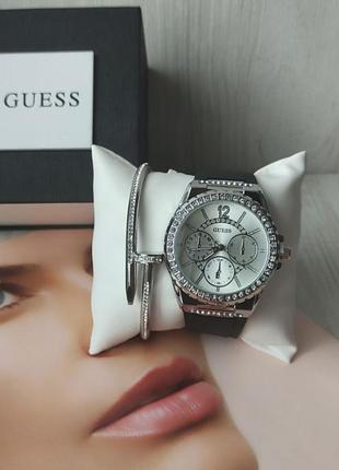 Жіночий годинник guess + браслет silver