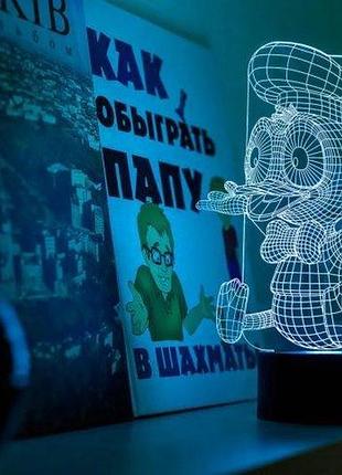 3d ночник "утенок" (увеличенное изображение) + пульт ду + сетевой адаптер + батарейки (3ааа) 3dtoyslamp