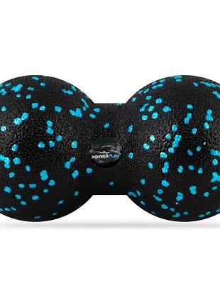 Масажний м'яч подвійний powerplay pp-4352 epp foam peanut ball (d8*16cm.) чорно/блакитний