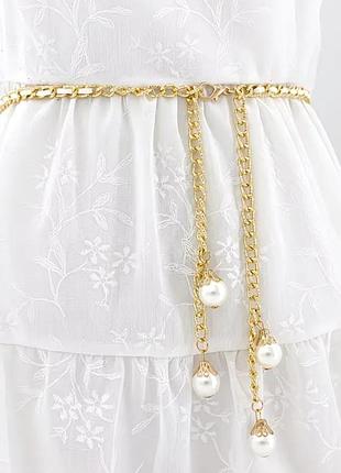 Пояс цепочка valencia gold/white