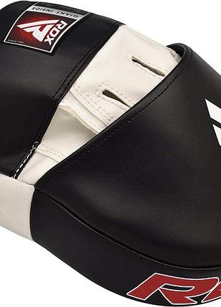 Лапы боксерские rdx t1 curved white/black 2