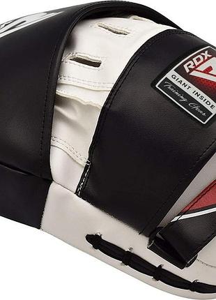 Лапы боксерские rdx t1 curved white/black 3