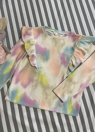 Мʼякий плюшевий лонгслів реглан полувер кофта в фактурний рубчик h&m дівчинці на 9–10 років