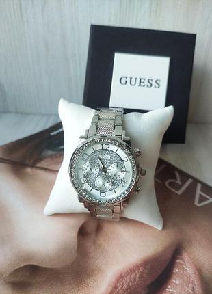 Женские наручные часы guess со стразами silver