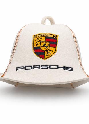 Банна шапка luxyart "porsche" повсть біла (xl-264)