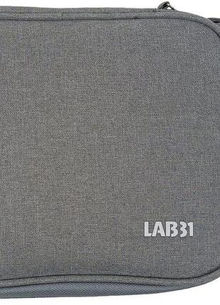 Органайзер, сумка-чохол для кабелів, зарядних пристроїв lab31 сірий