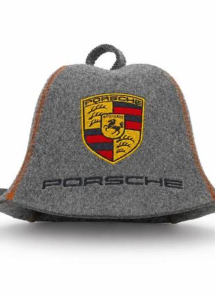 Банная шапка luxyart "porsche" натуральный фетр серый (xl-121)