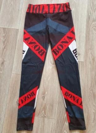 Лосины, леггинсы спортивные,высокая посадка с принтом