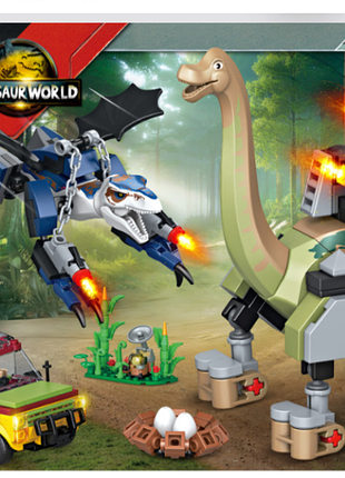 Дитячий конструктор для дітей динозаври jurassic world, конструктор для хлопчика з динозаврами в коробці