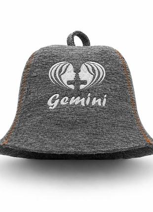 Лазнева шапка luxyart "gemini" натуральна повсть сірий (lx-352)